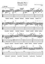 Estudio No.1 - Arpeggio Study (Sheet Music & Tablature)